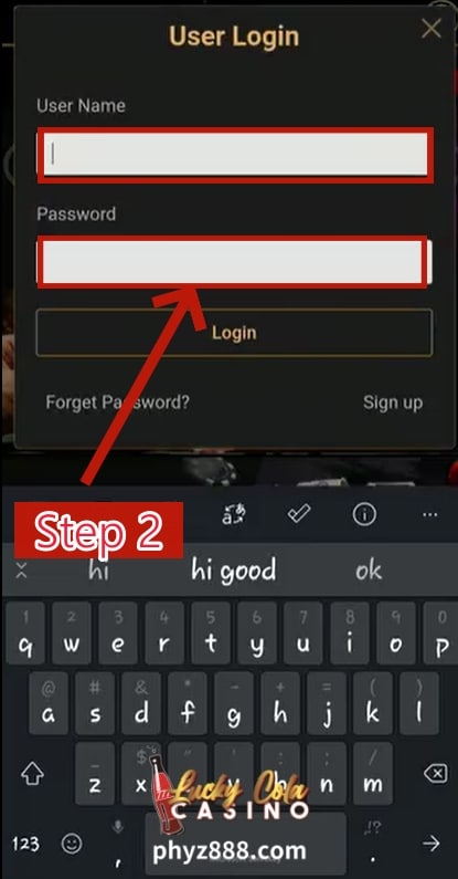 Sa pahina ng pag-login, ipasok ang username at password na ginamit mo upang magparehistro.